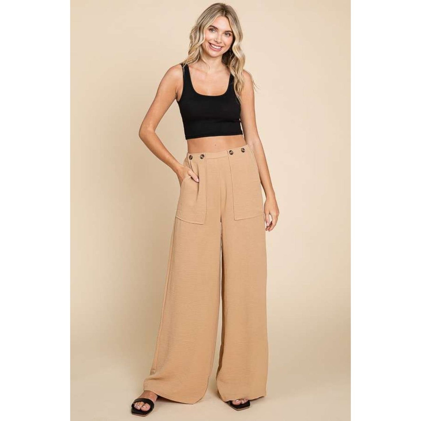 Culture Code Full Size High Waist Wide Leg Cargo Pants