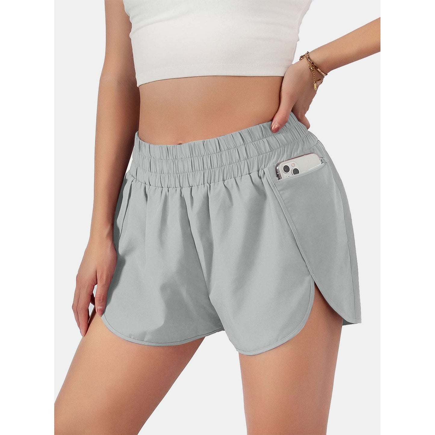 Elastic Waist Active Shorts