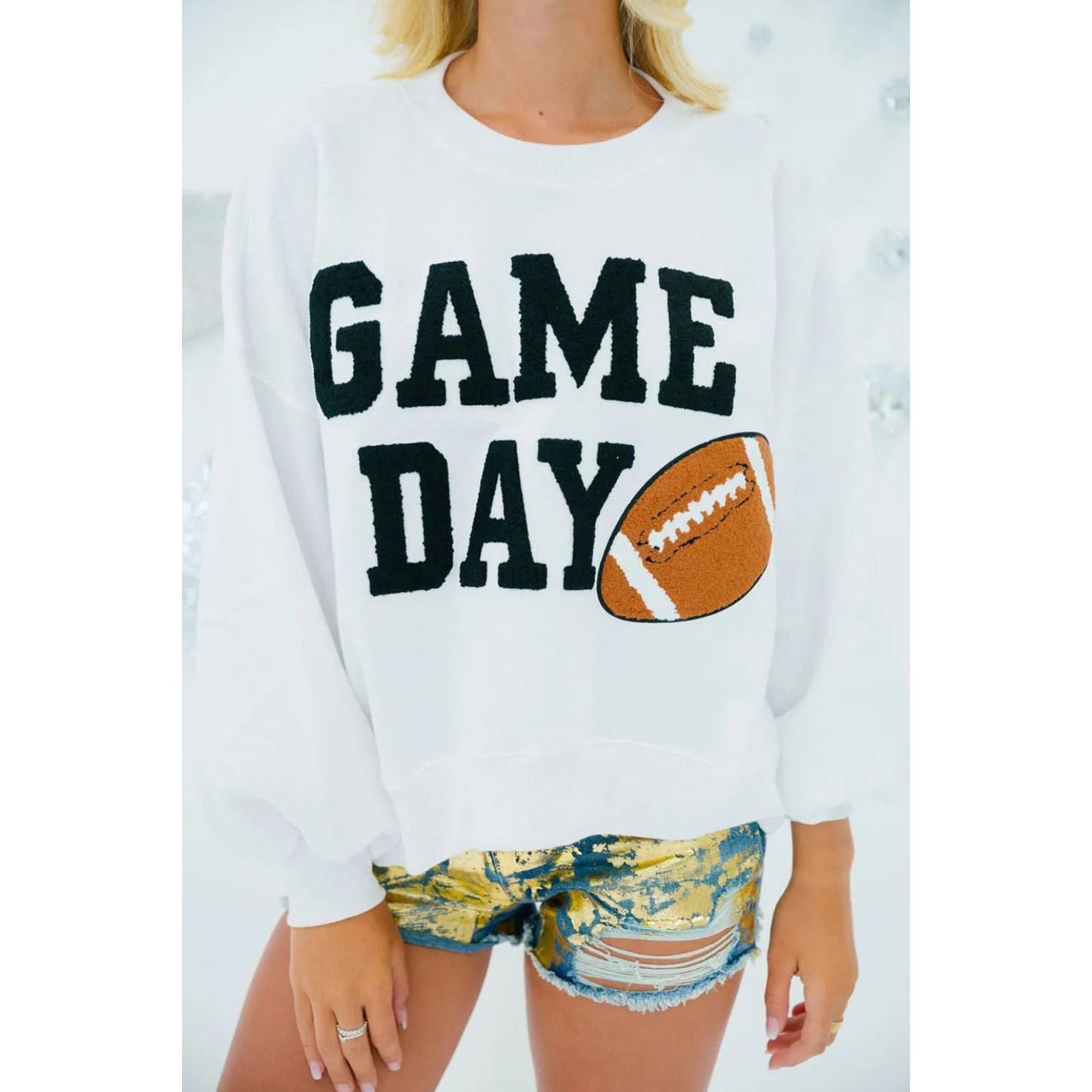 GAME DAY Round Neck Long Sleeve Sweatshirt