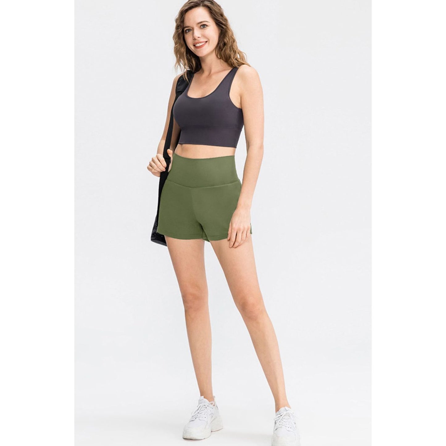 Wide Waistband Sports Shorts with Pockets