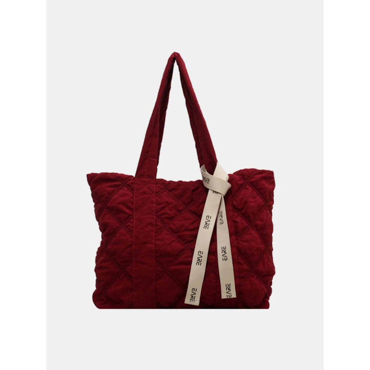 Quilted Nylon Large Tote Bag