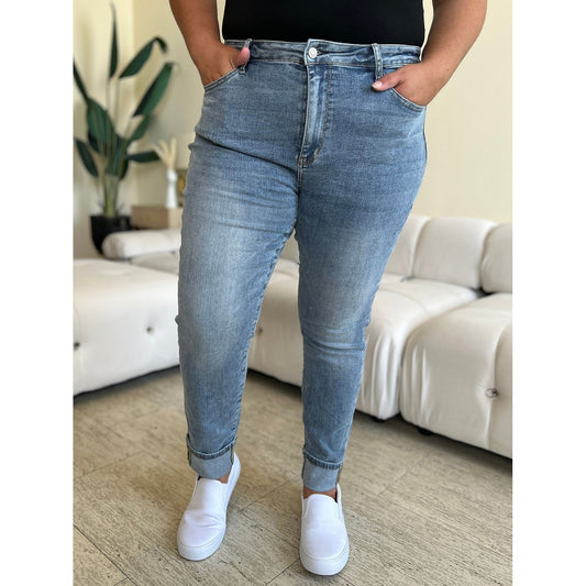 Judy Blue Full Size High Waist Cuff Hem Jeans