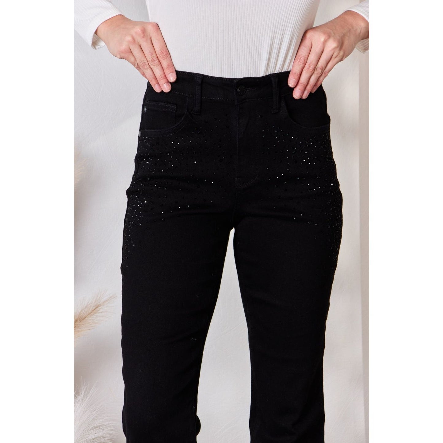 Judy Blue Full Size Rhinestone Embellished Slim Jeans