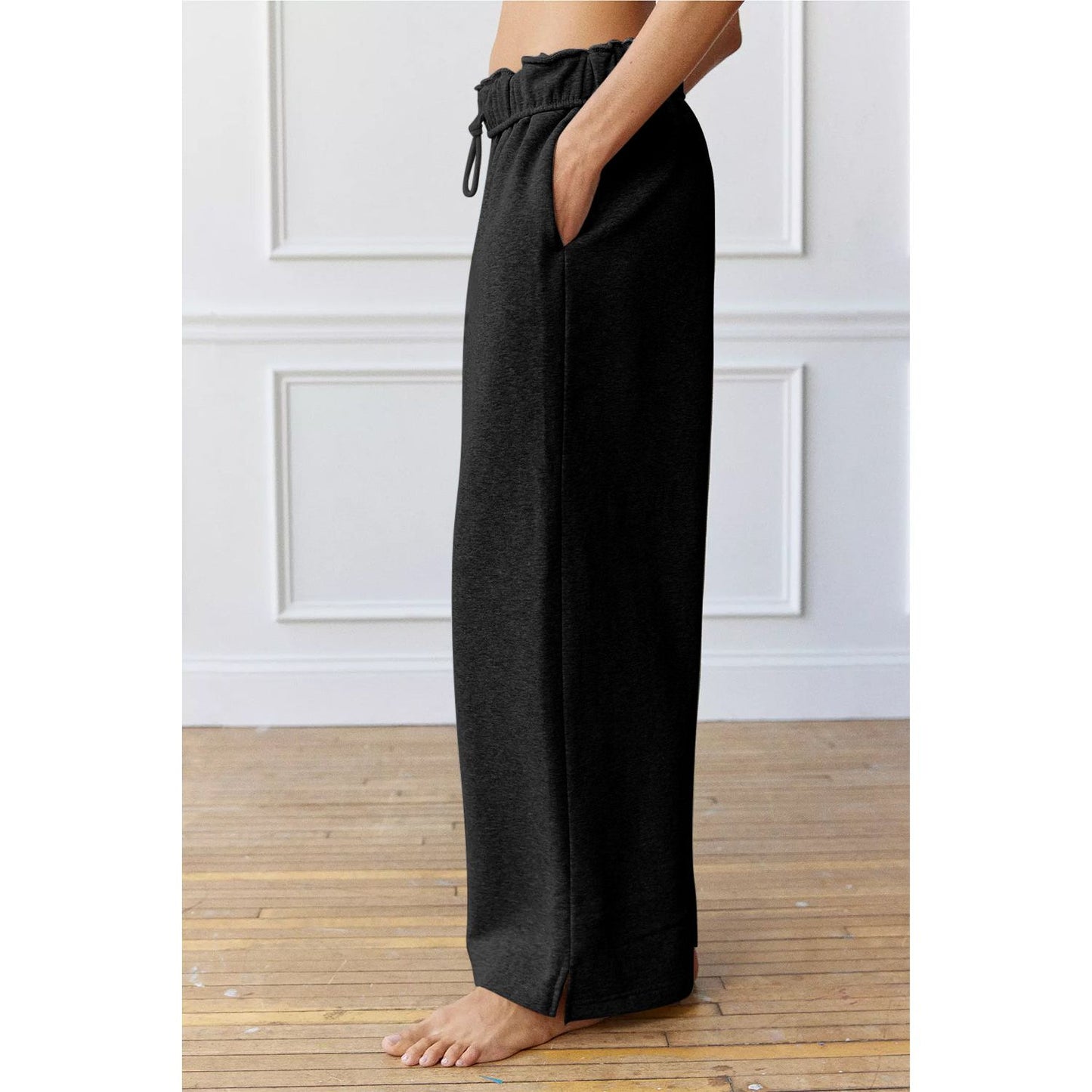 Drawstring Wide Leg Active Pants