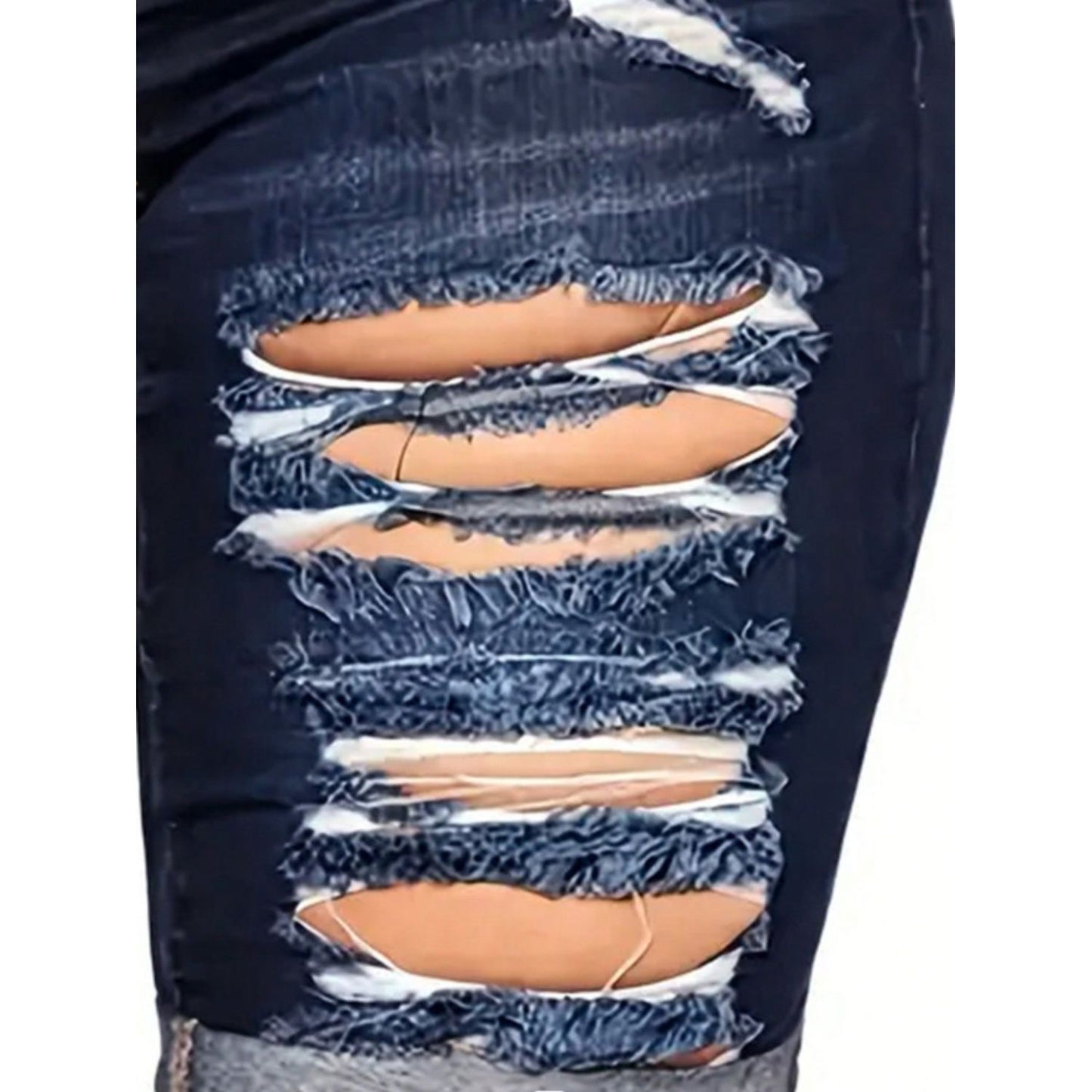 Distressed Denim Shorts with Pockets