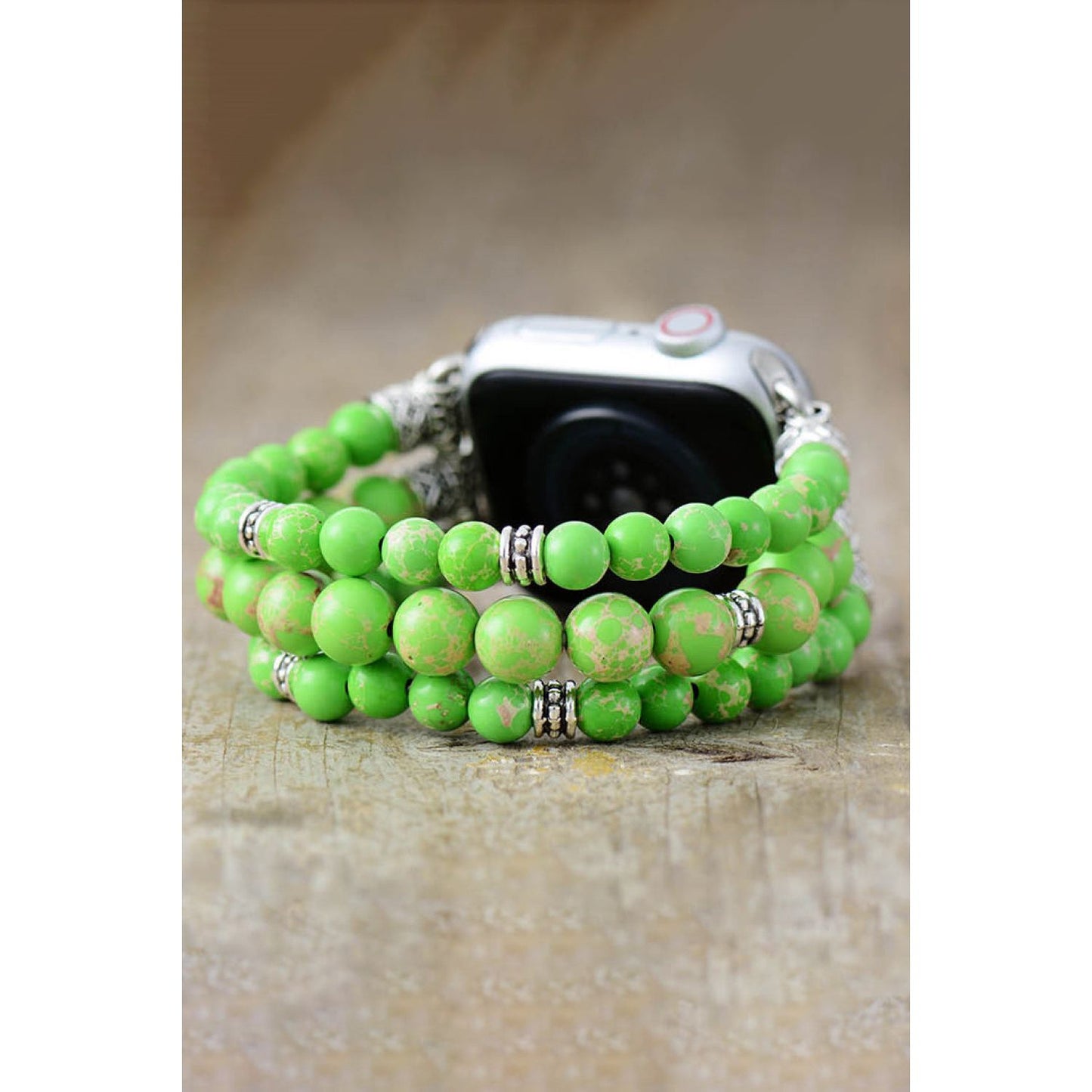 Synthetic Imperial Jasper Beaded Watchband Bracelet