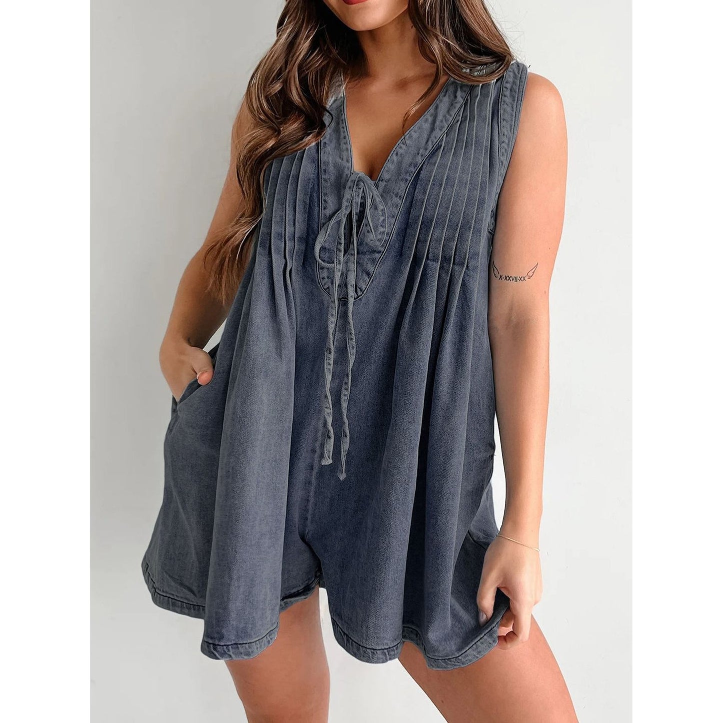 Tied Romper with Pockets