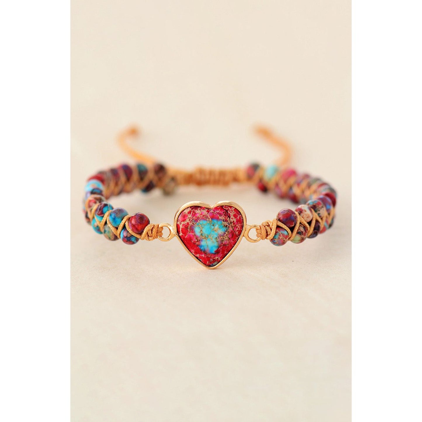 Handmade Heart Shape Natural Stone Bracelet