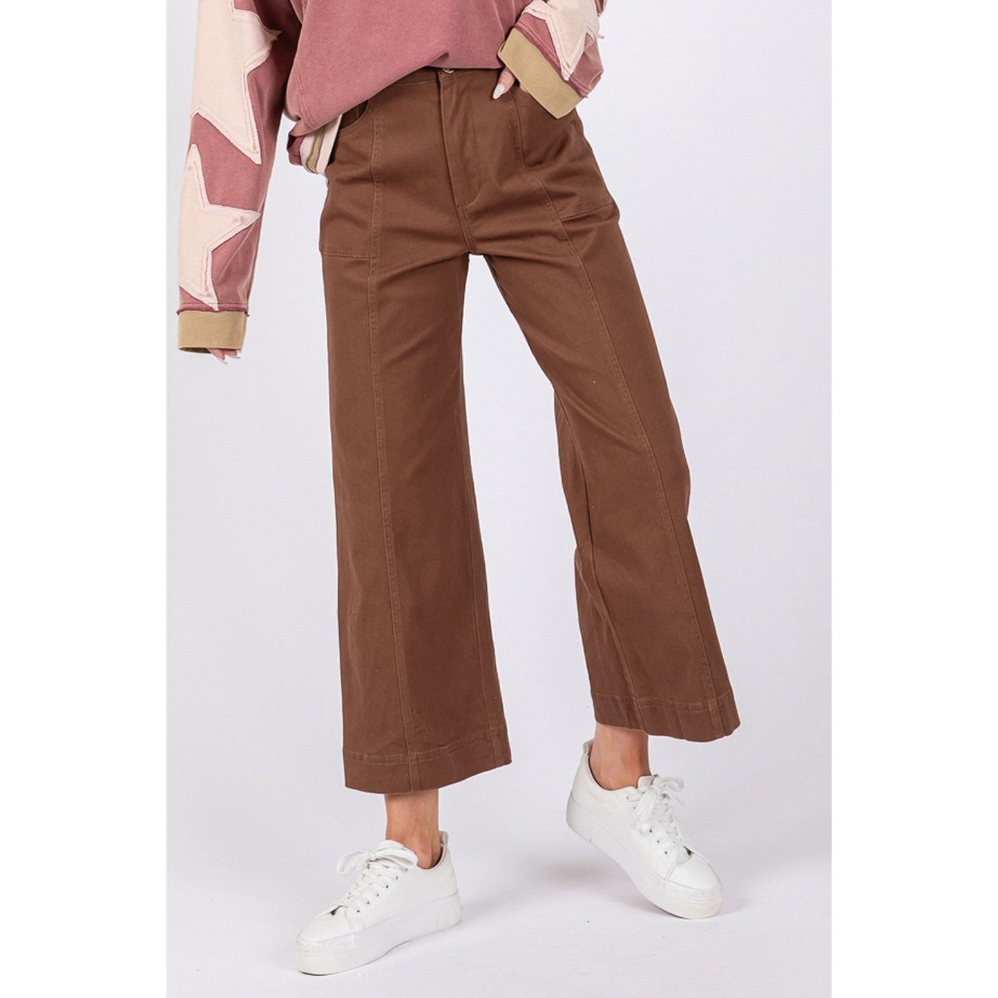 SAGE + FIG Wide Leg Cropped Pants