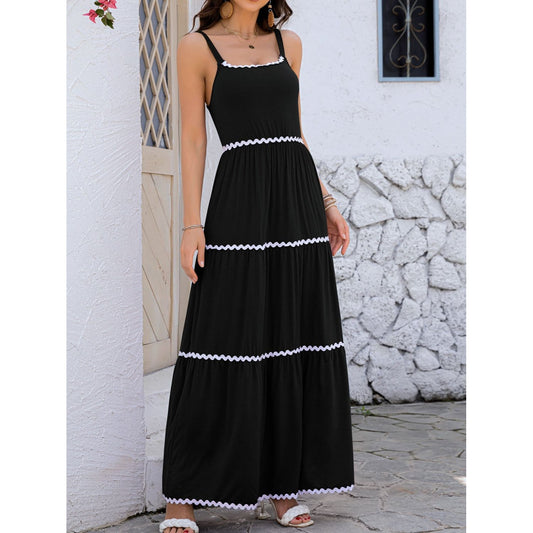 Tiered Square Neck Maxi Cami Dress