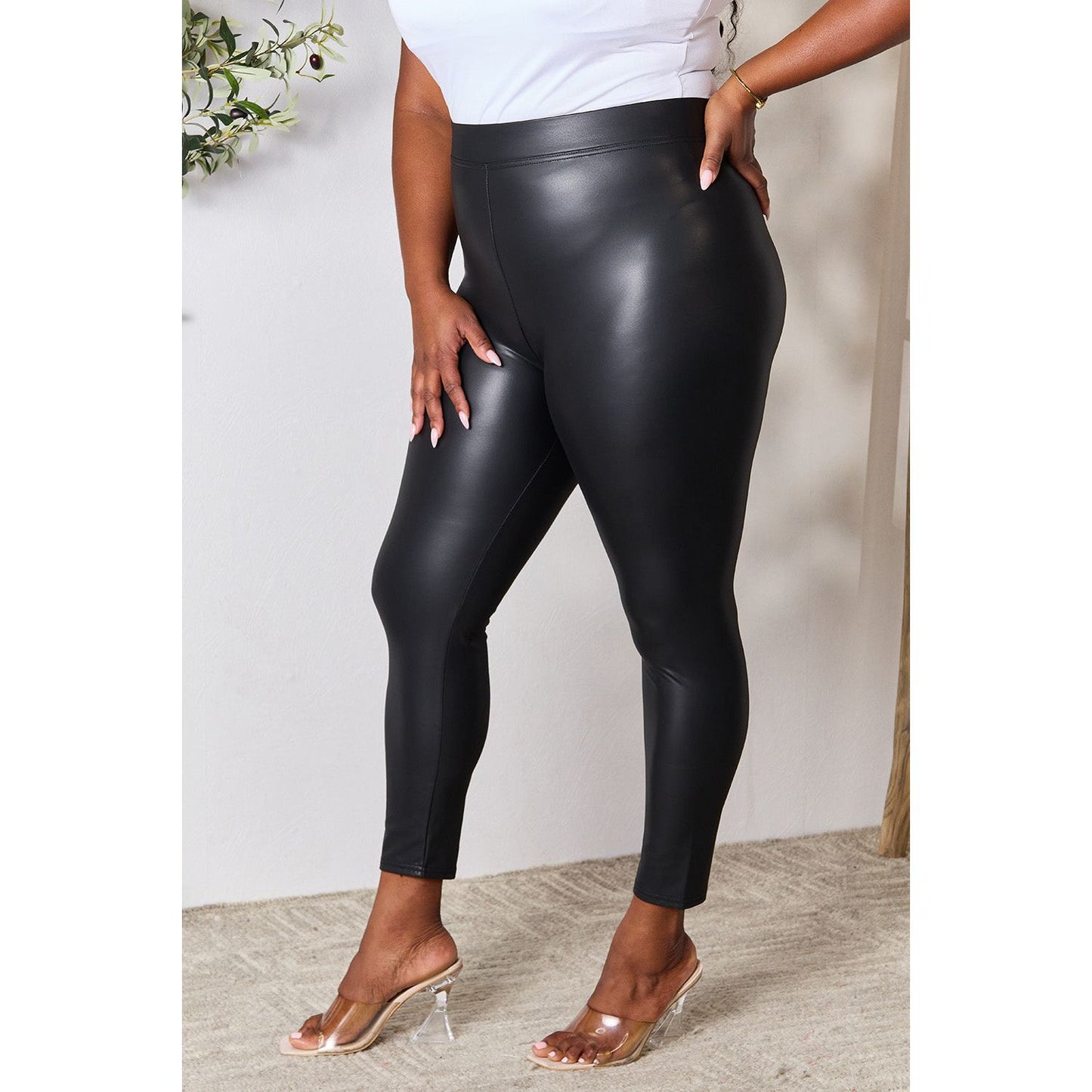 e.Luna Full Size High Waist Skinny Pants