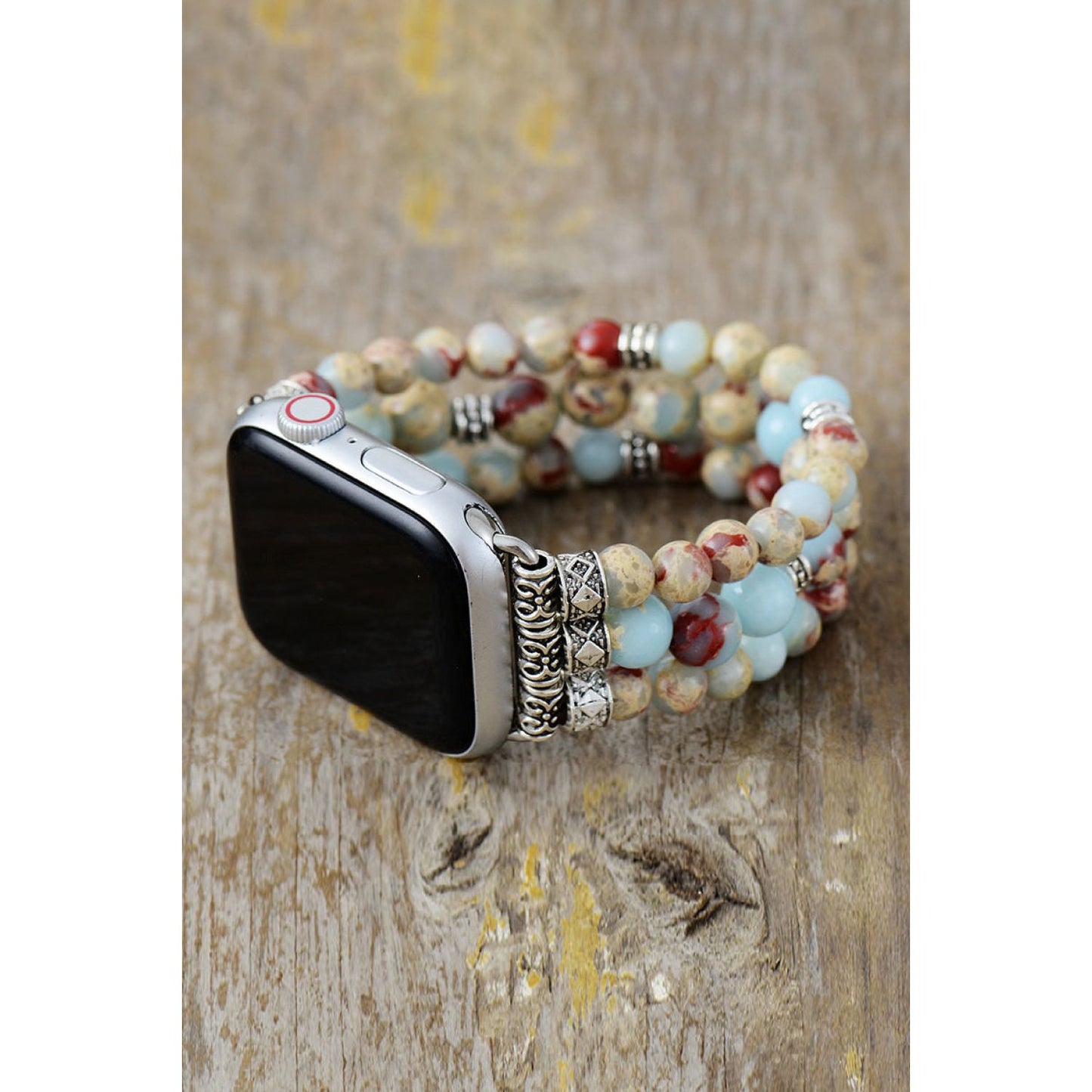 Synthetic Imperial Jasper Beaded Watchband Bracelet