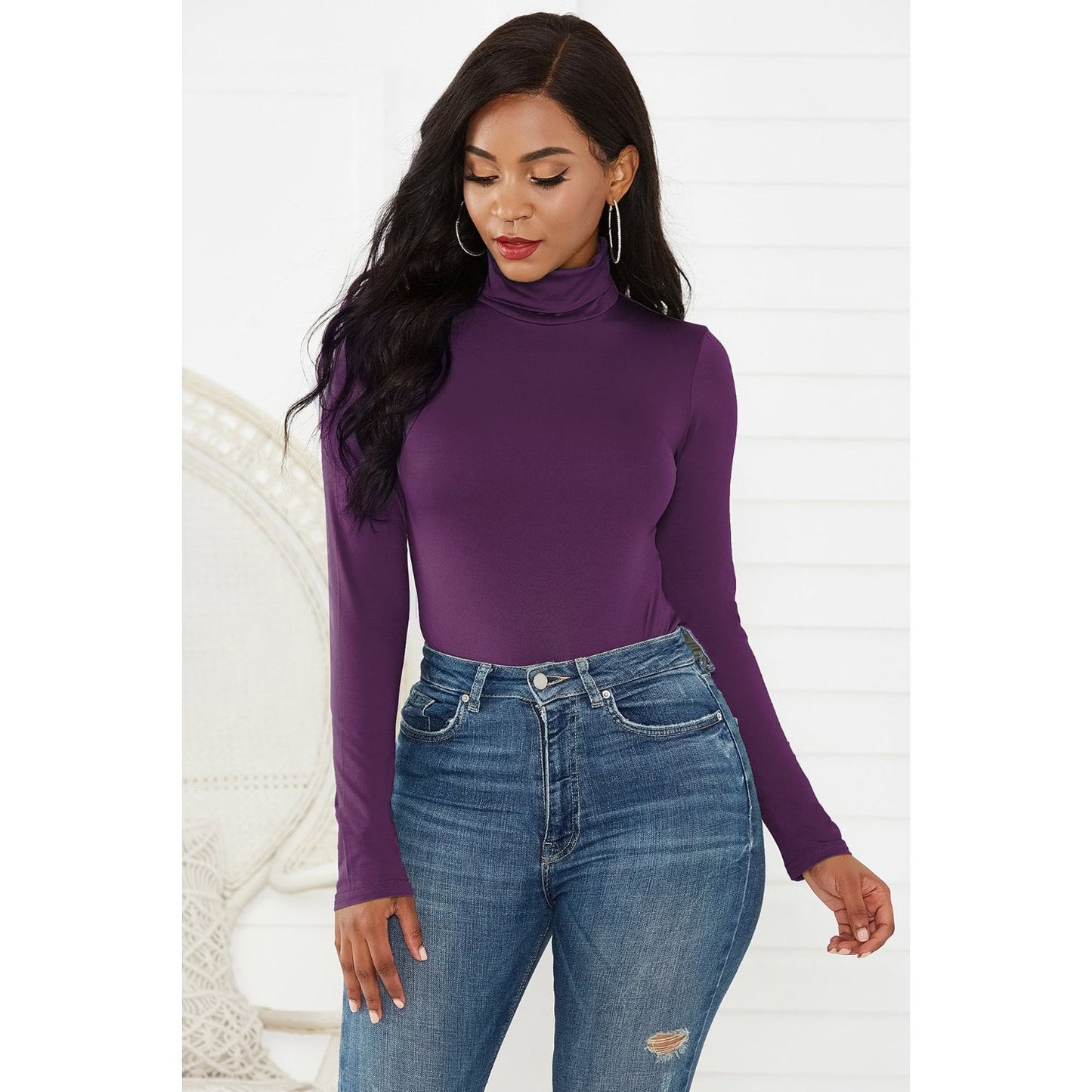 Turtleneck Long Sleeve Bodysuit