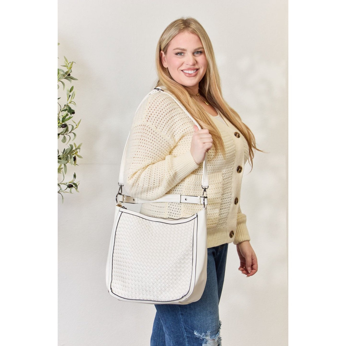 SHOMICO Weaved Vegan Leather Handbag