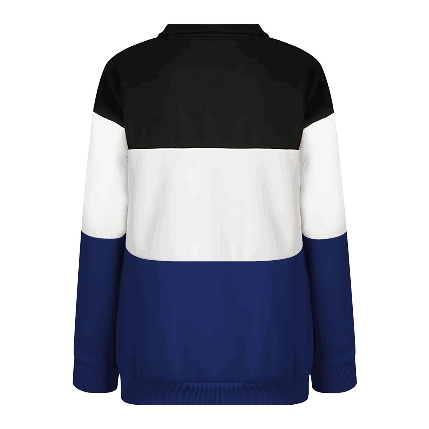 Full Size Color Block Quarter Zip Long Sleeve Sweatshirt