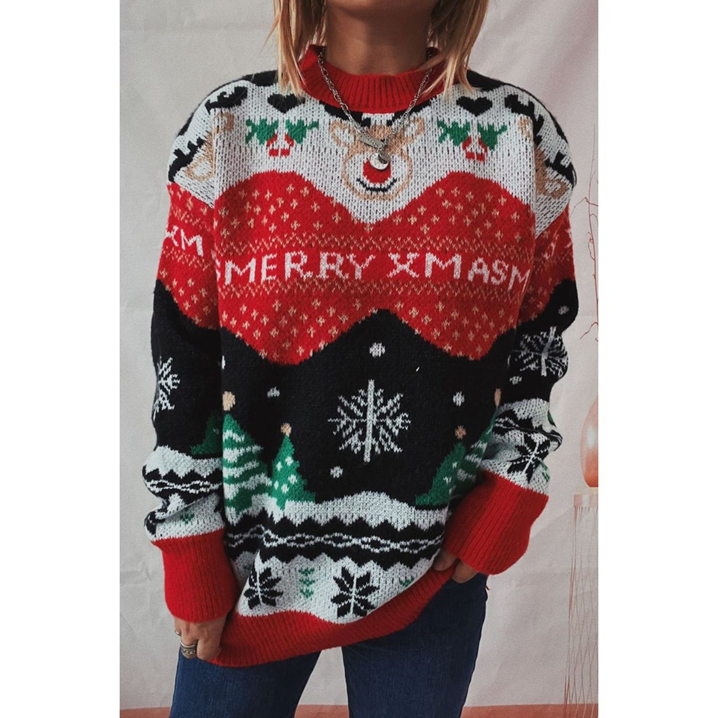 Christmas Element Long Sleeve Sweater