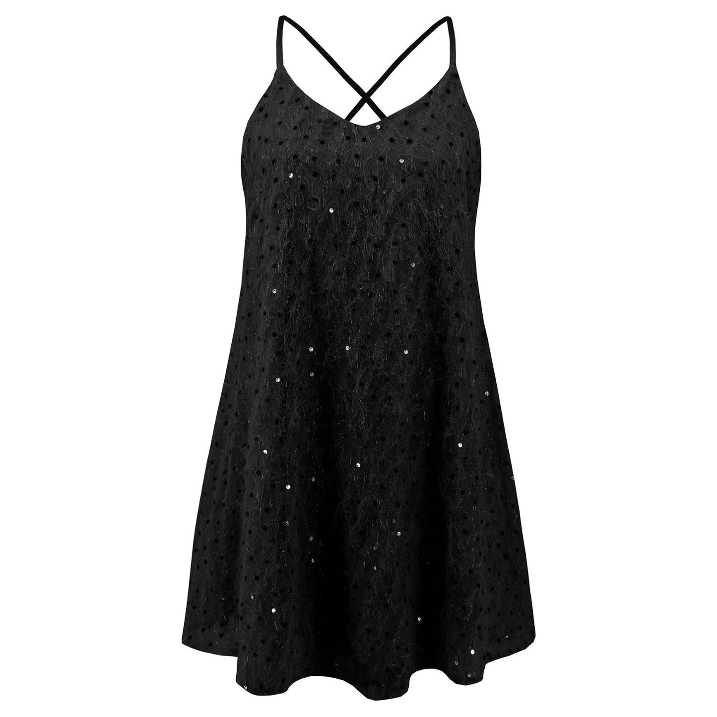 Sequin V-Neck Mini Cami Dress