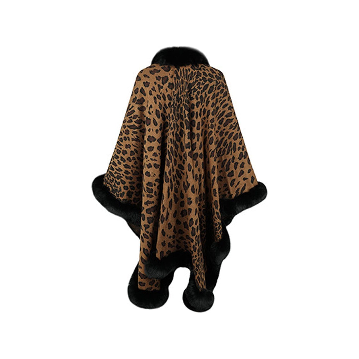 Leopard Open Front Poncho