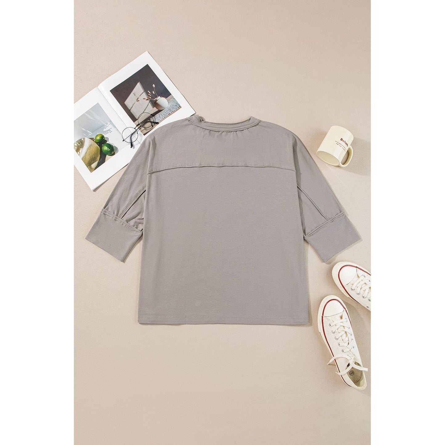 Star Applique Round Neck T-Shirt