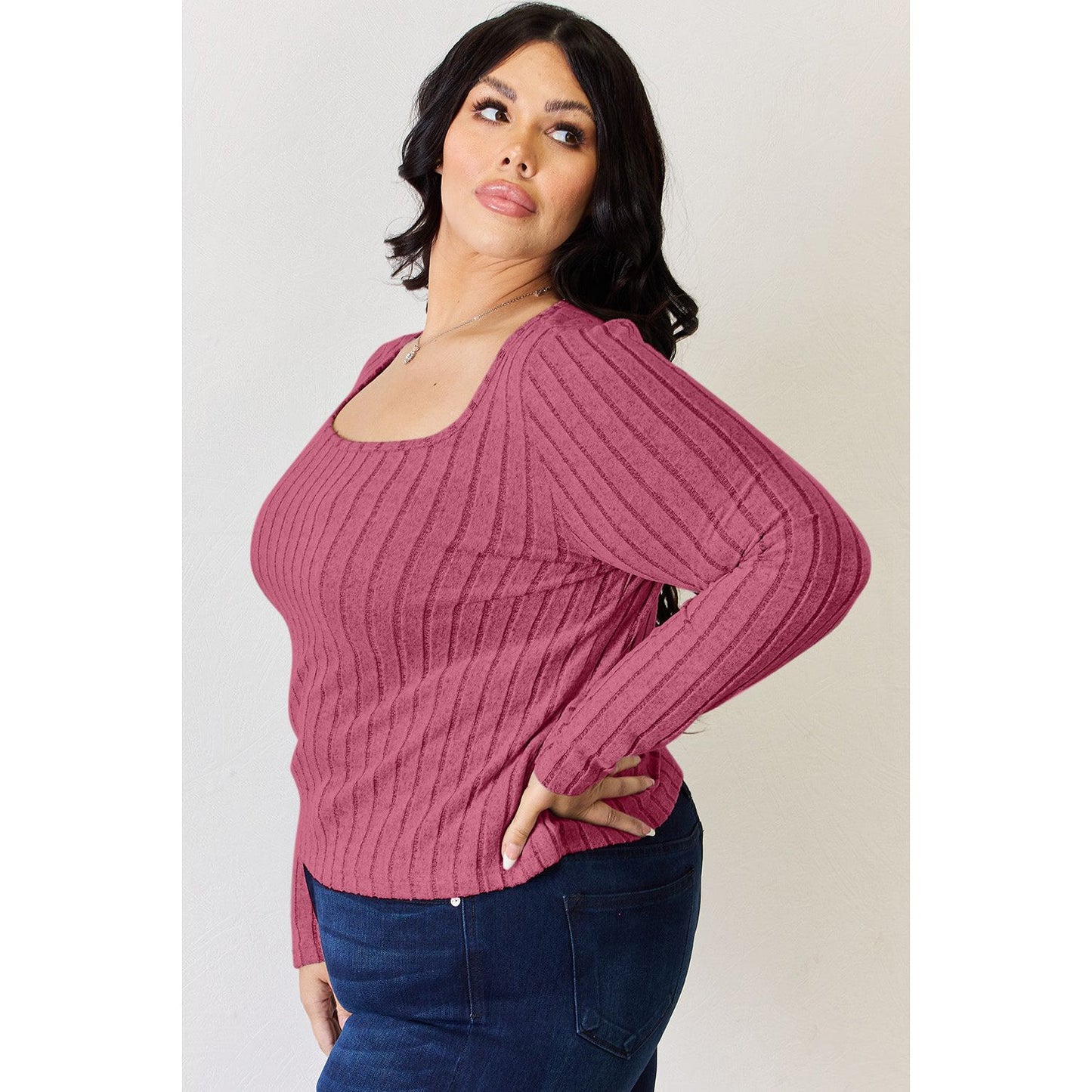 Basic Bae Full Size Ribbed Long Sleeve T-Shirt