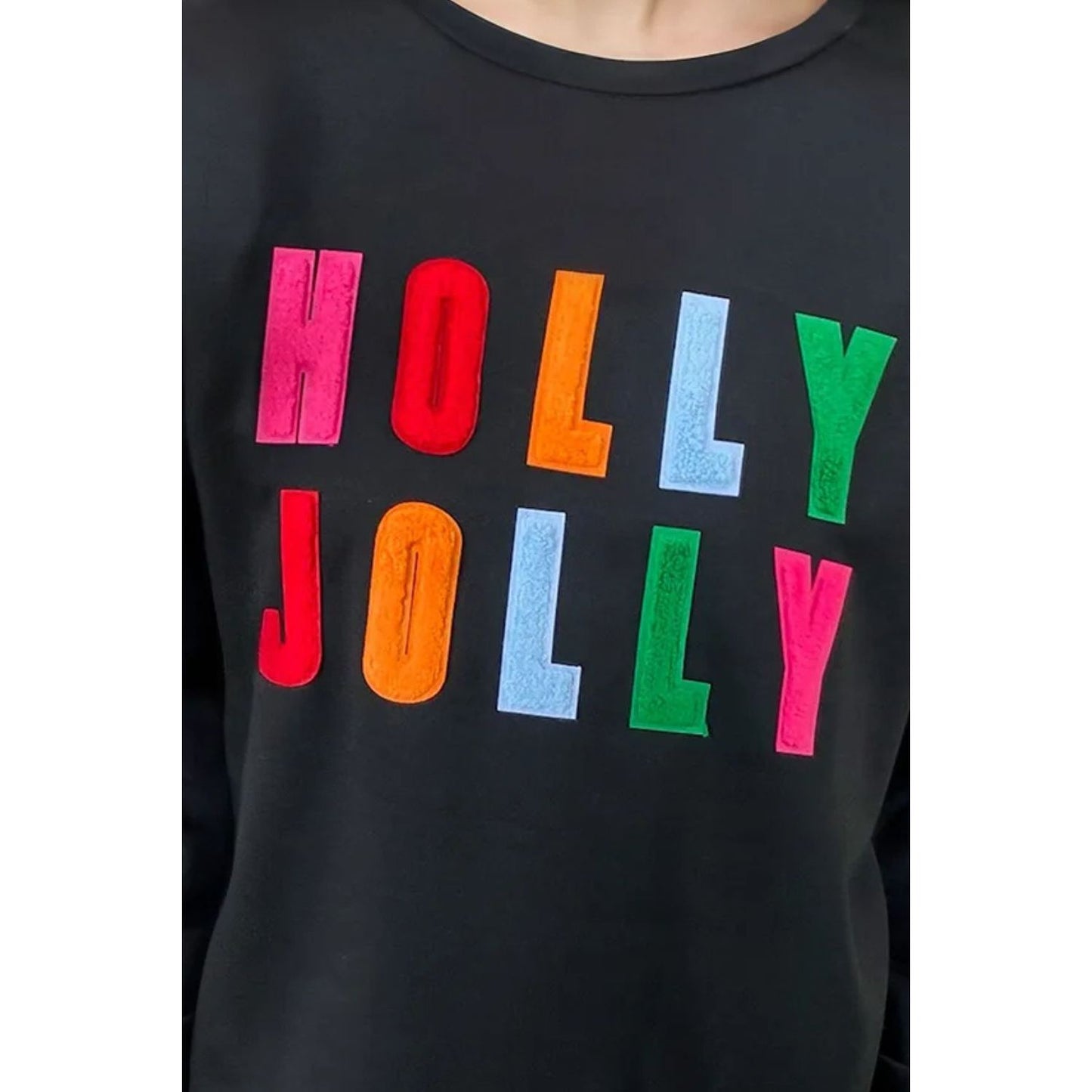 HOLLY JOLLY Round Neck Long Sleeve Top