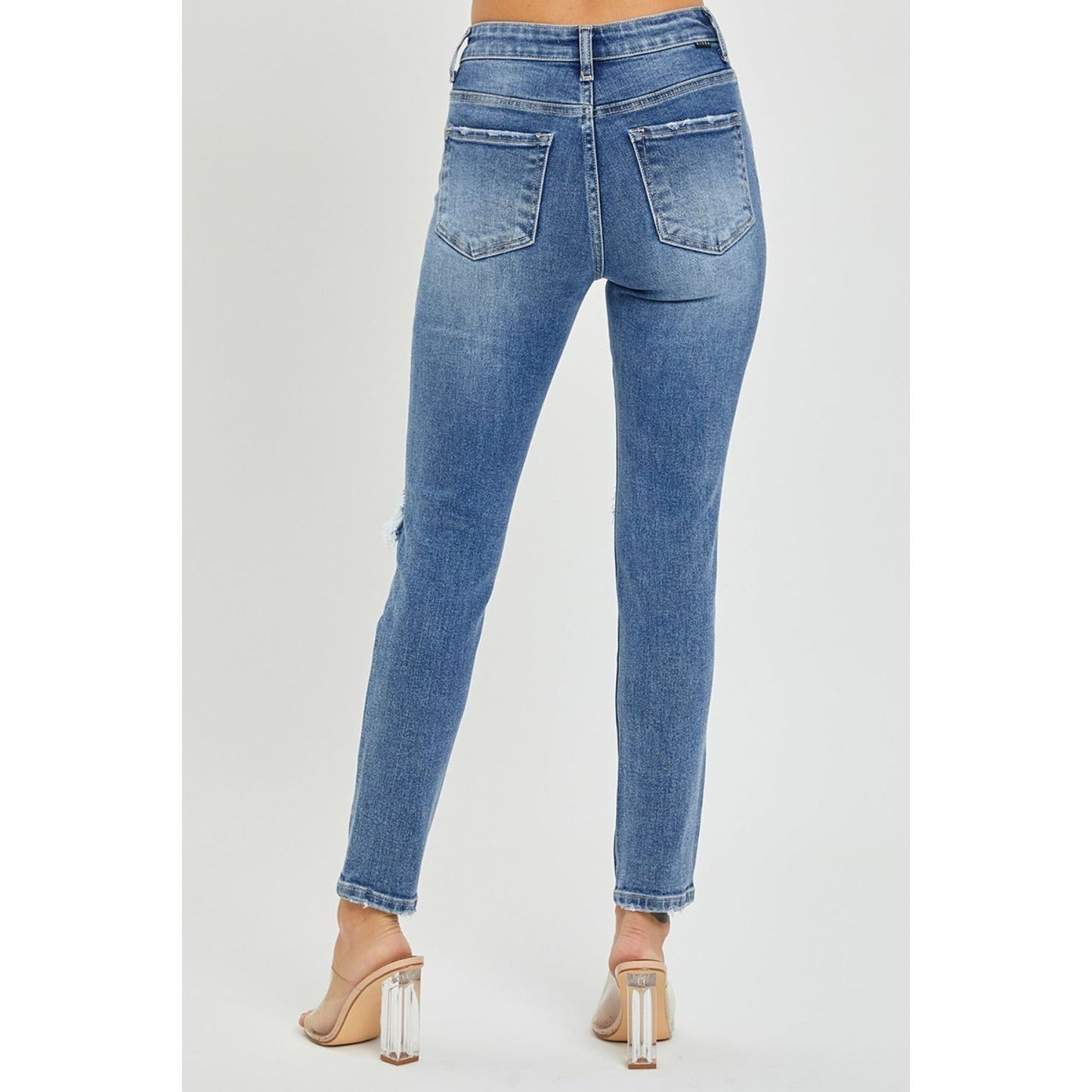 Risen Full Size High Rise Knee Distressed Skinny Jeans