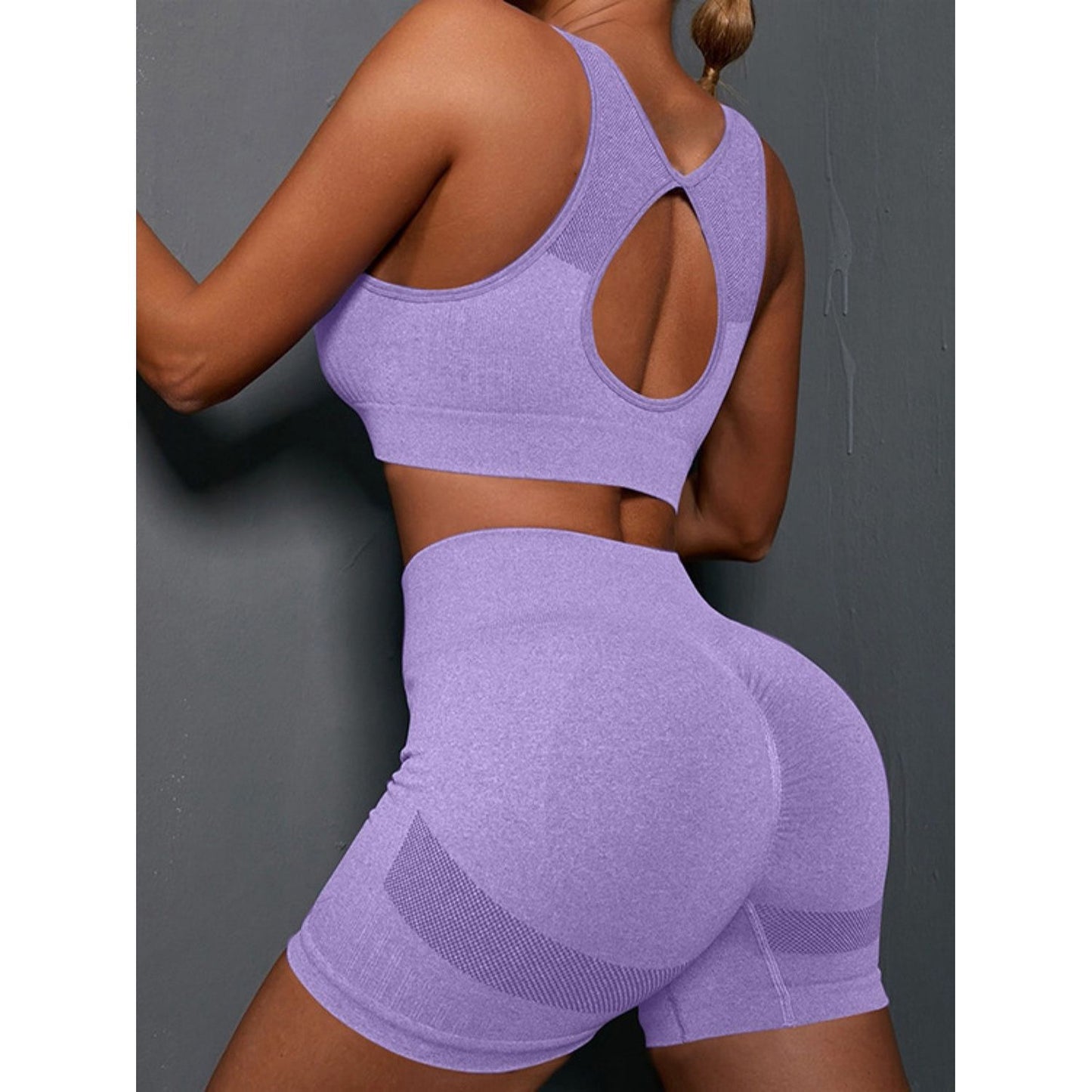 Cutout Scoop Neck Tank and Shorts Active Set