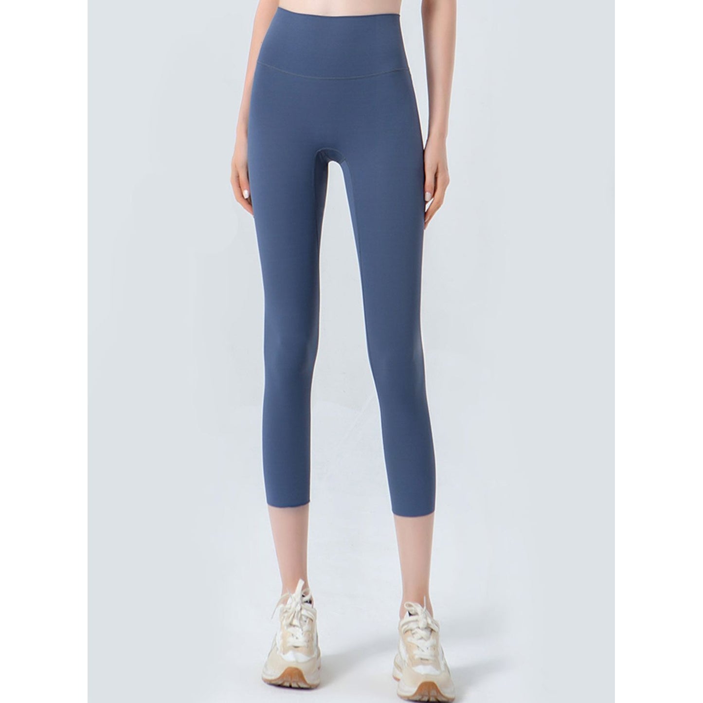 Wide Waistband Cropped Sports Leggings