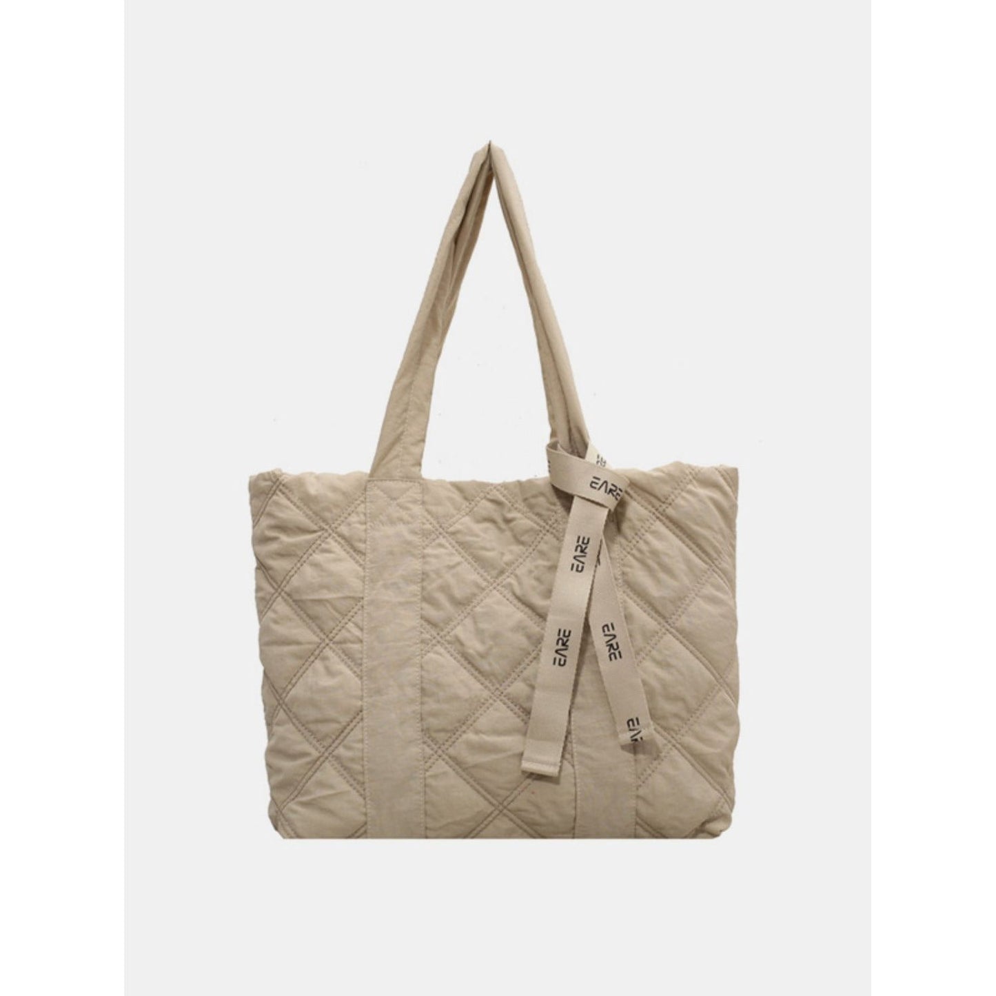 Quilted Nylon Large Tote Bag