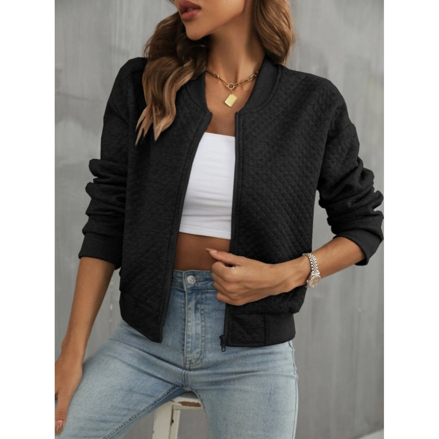 Zip Up Long Sleeve Jacket