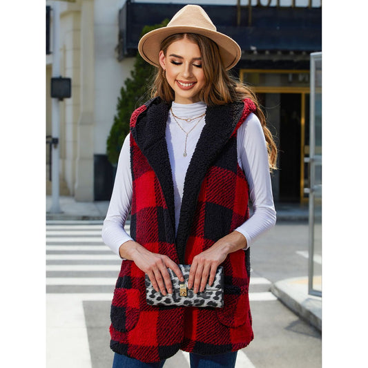 Plaid Hooded Vest