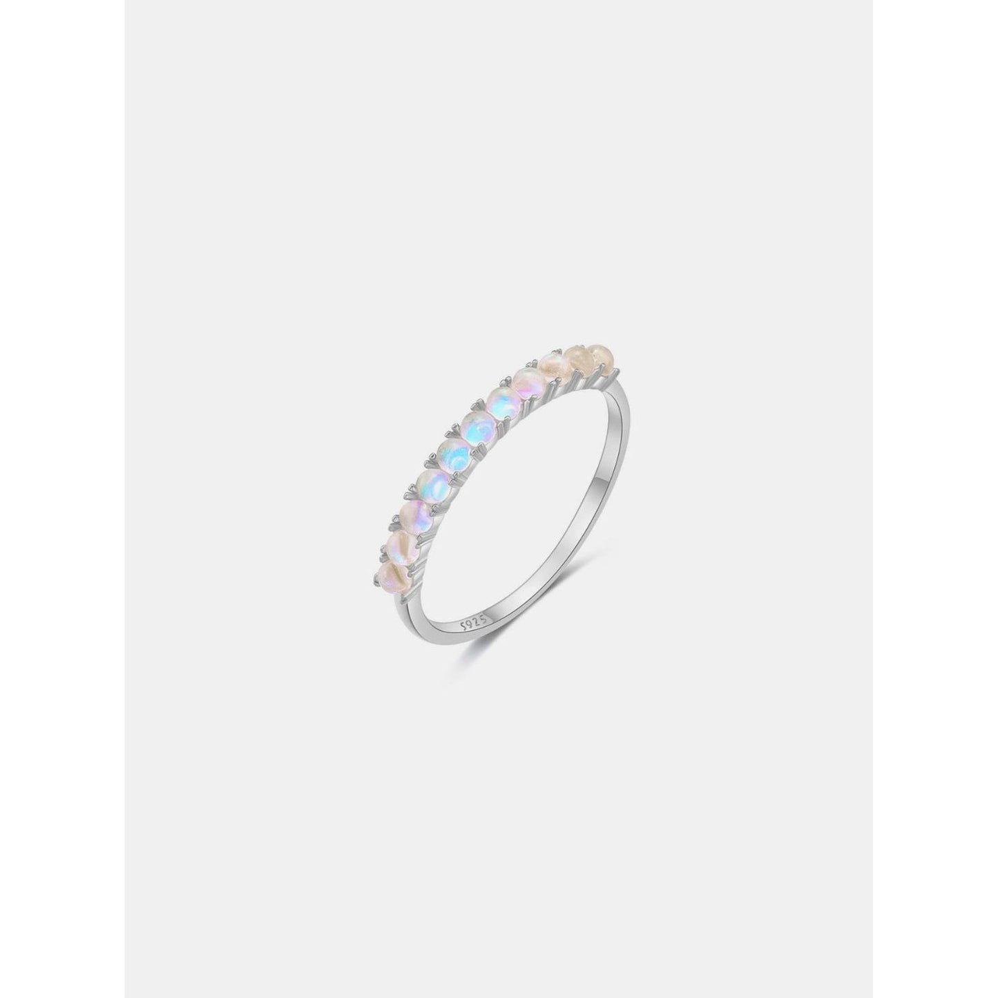 925 Sterling Silver Inlaid Opal Ring