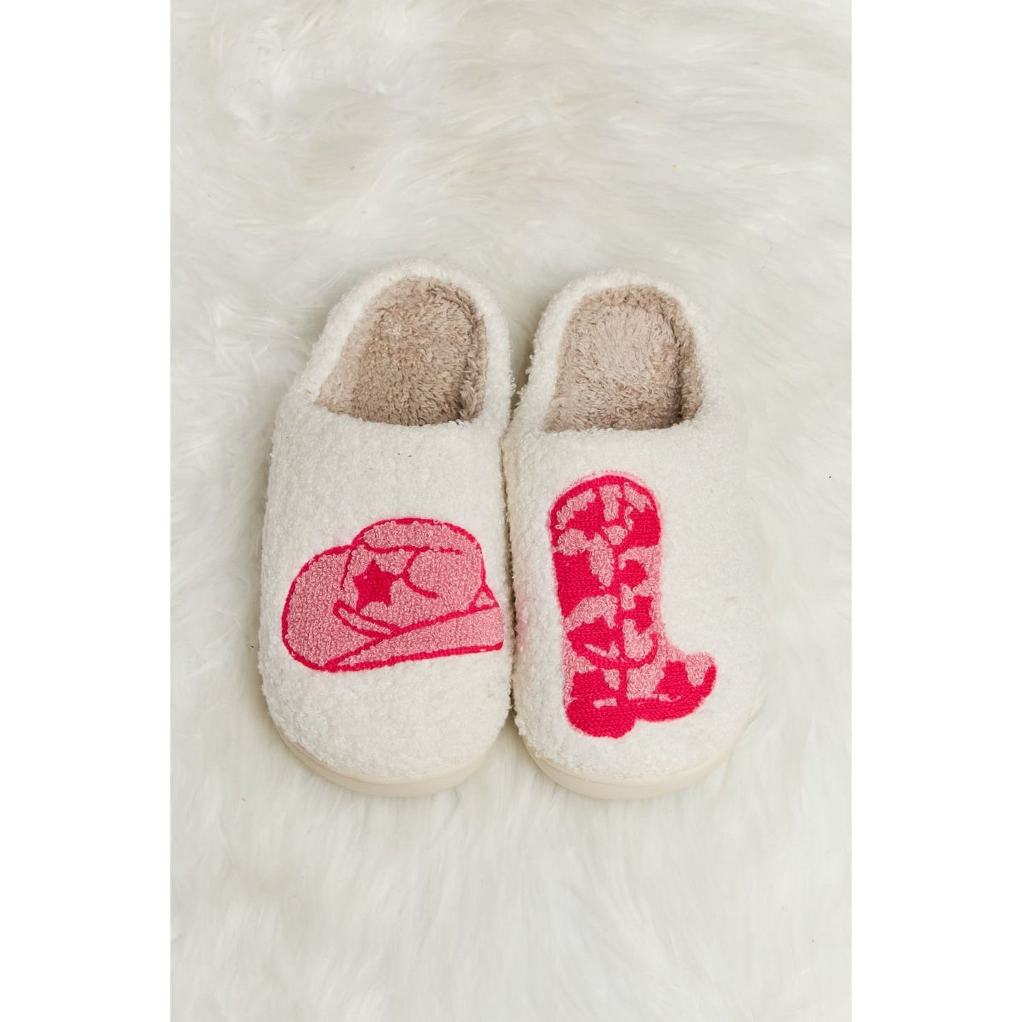 Melody Printed Plush Slide Slippers