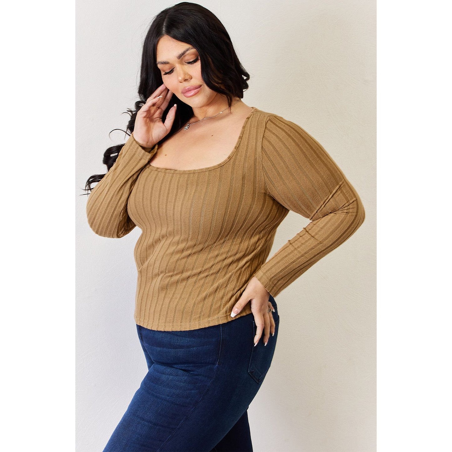 Basic Bae Full Size Ribbed Long Sleeve T-Shirt