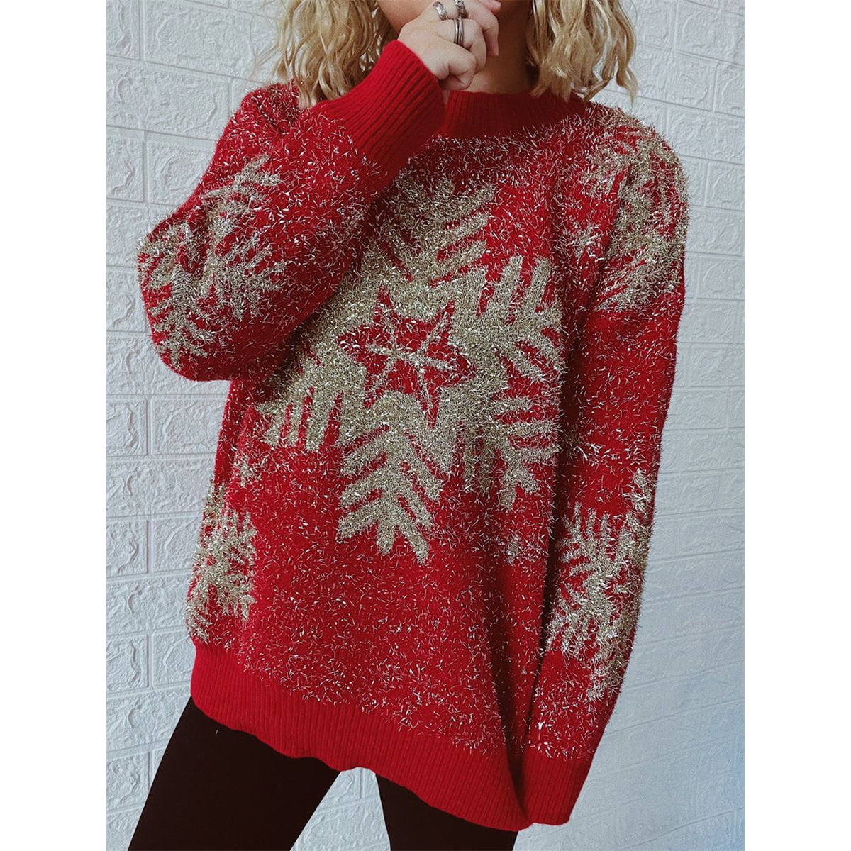 Christmas Element Round Neck Sweater