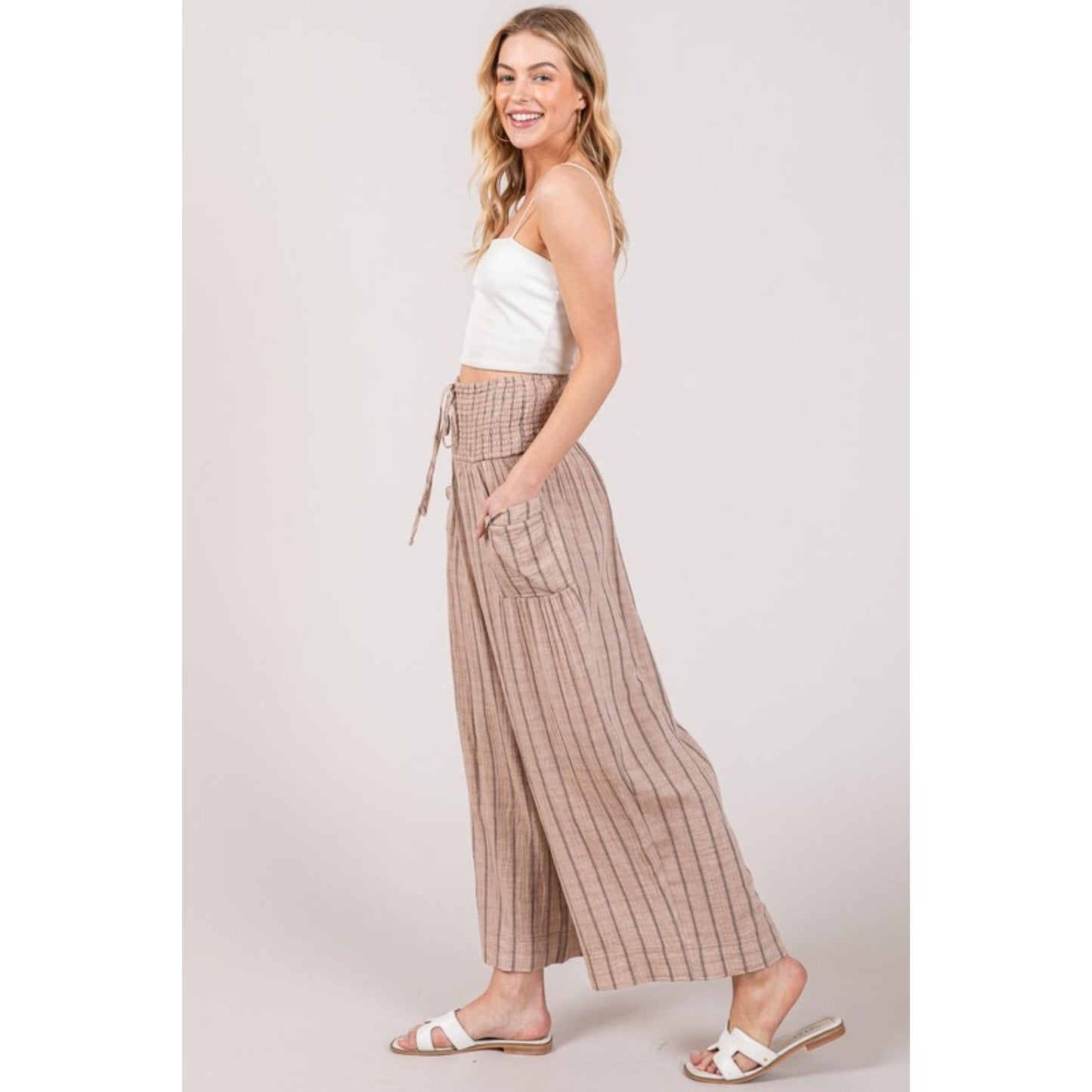 SAGE + FIG Cotton Gauze Wash Stripe Pants