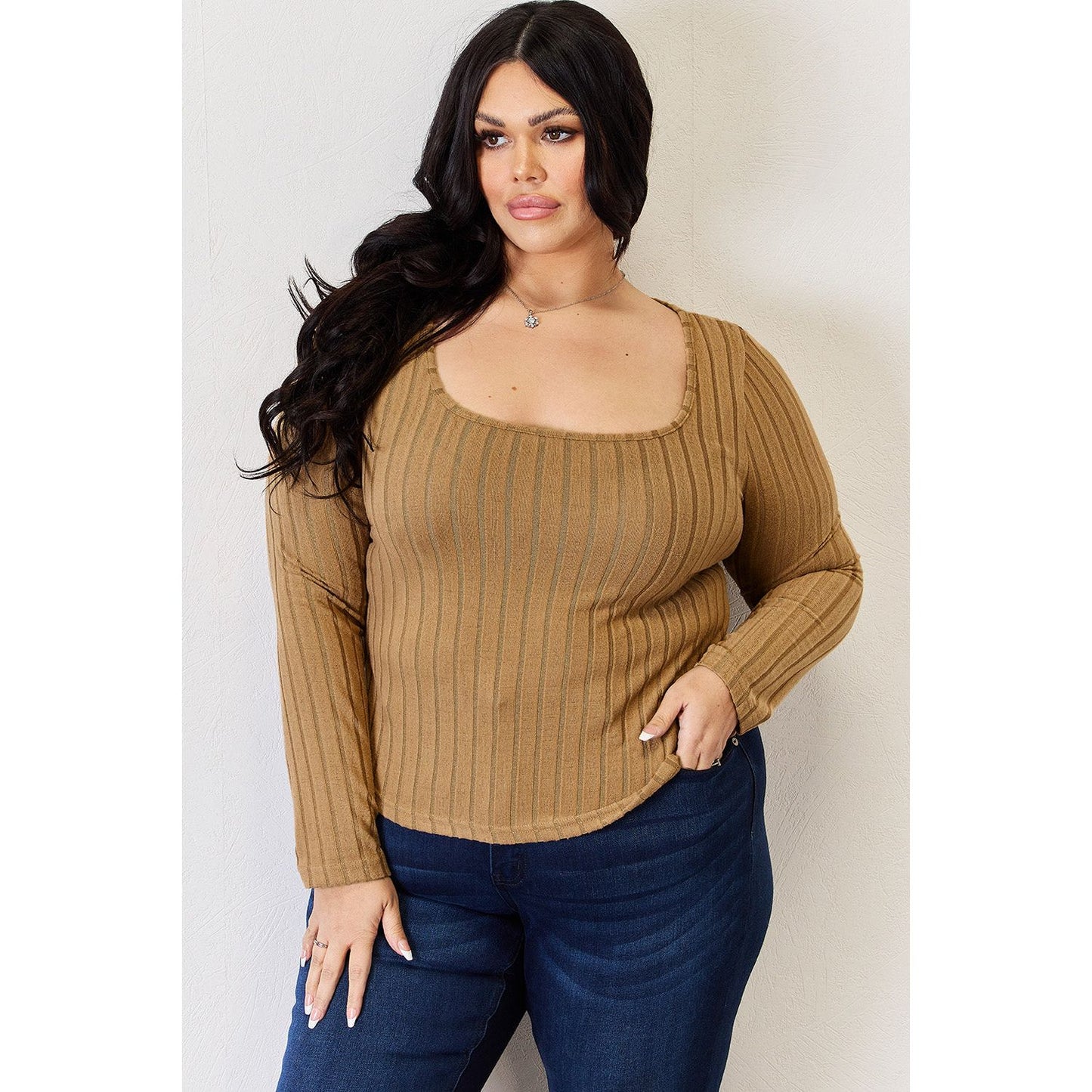 Basic Bae Full Size Ribbed Long Sleeve T-Shirt