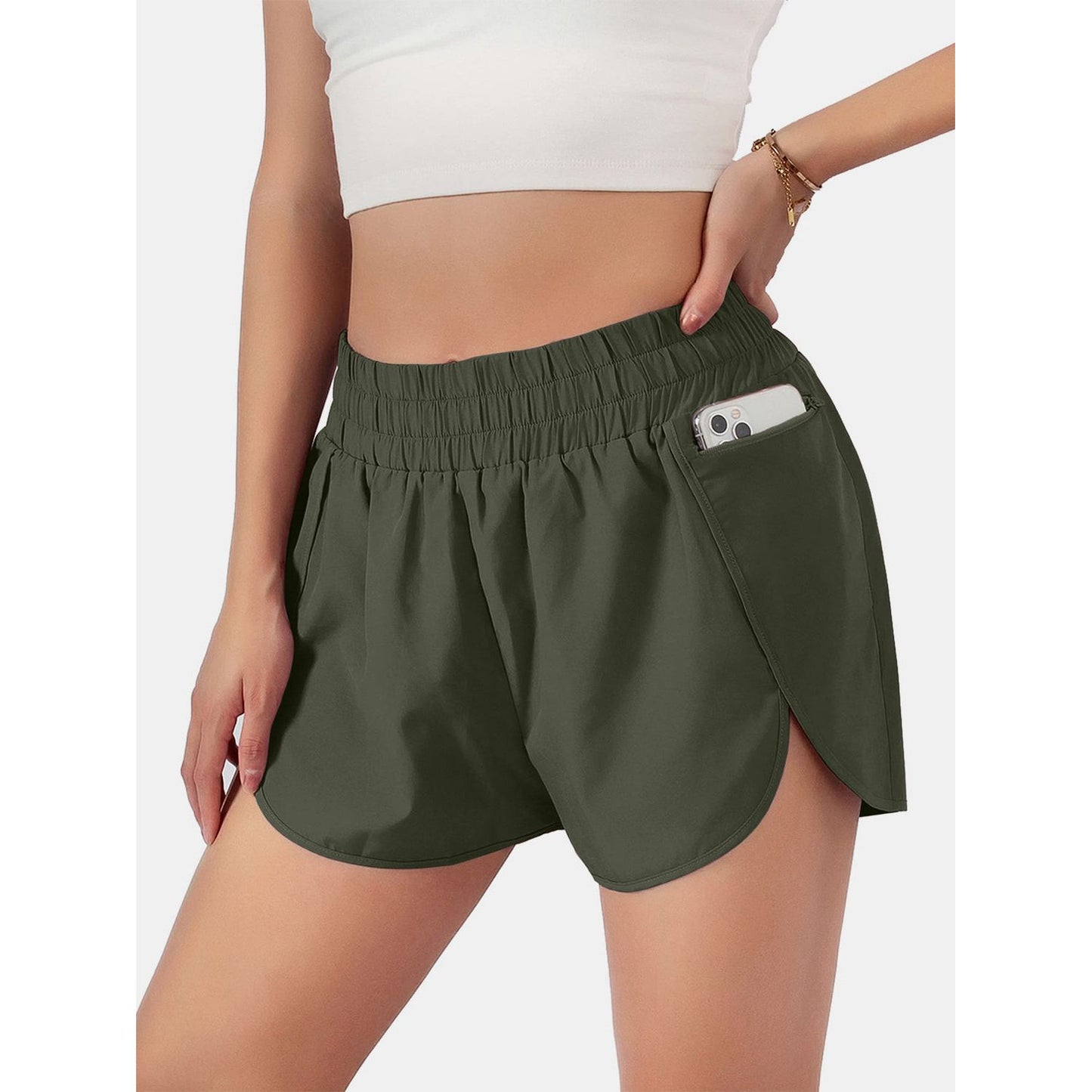 Elastic Waist Active Shorts