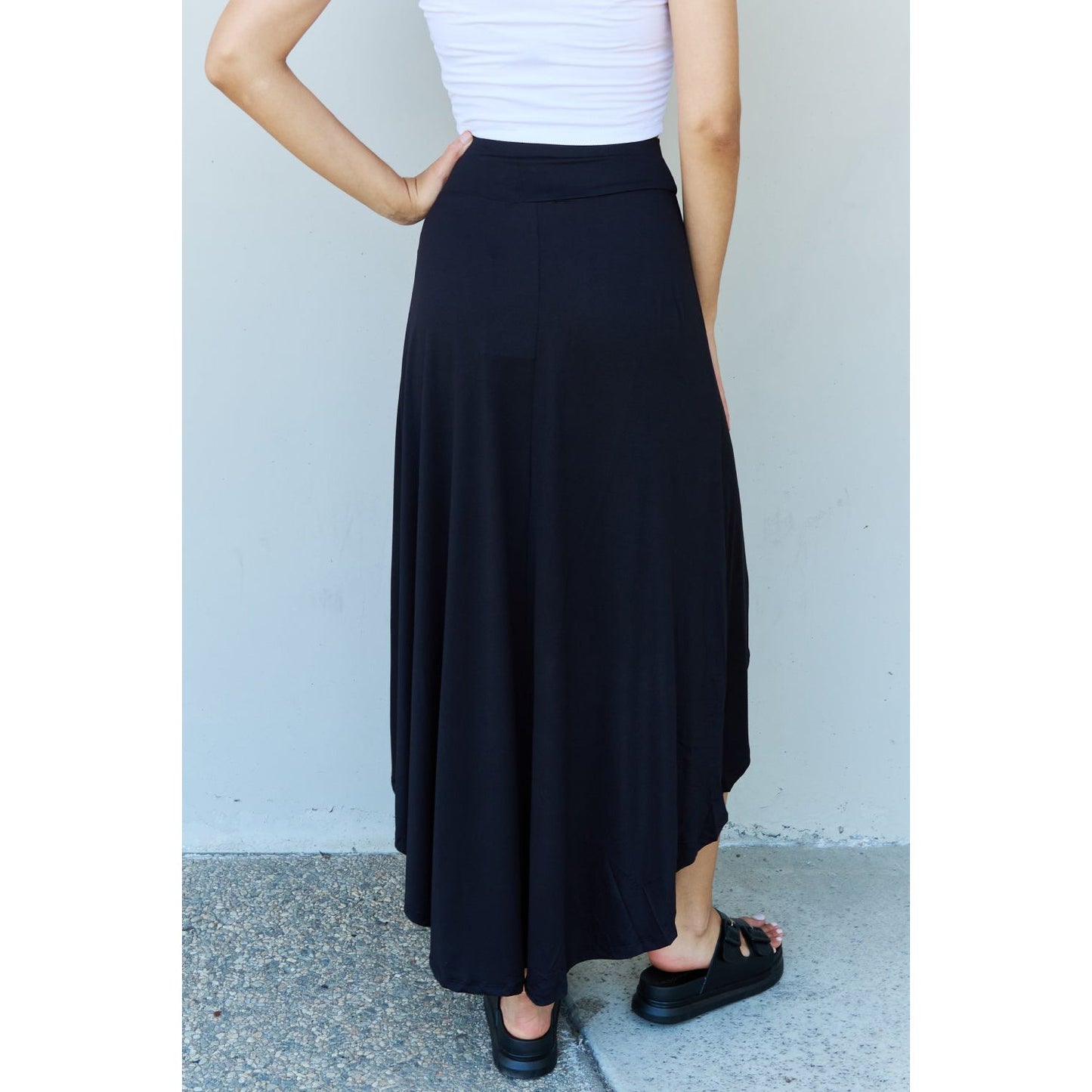 Ninexis First Choice High Waisted Flare Maxi Skirt in Black