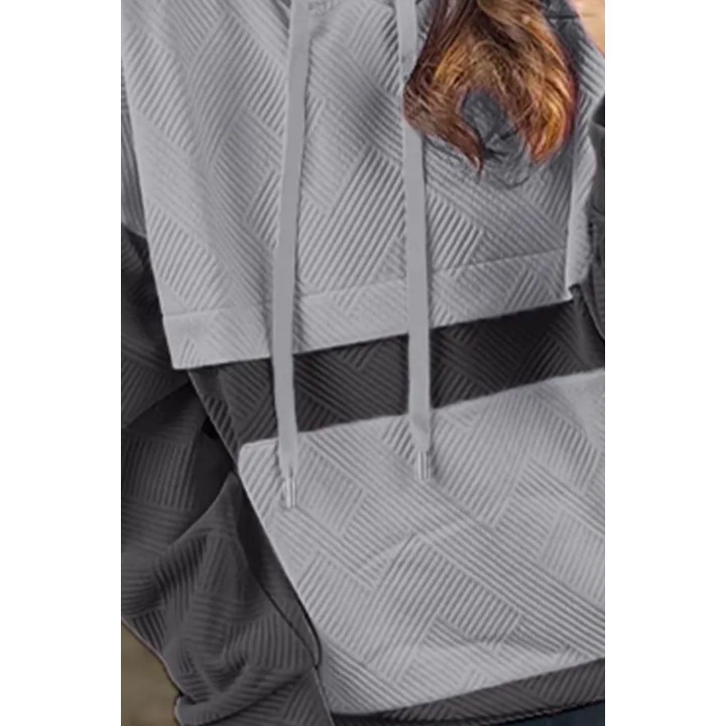 Drawstring Color Block Long Sleeve Hoodie