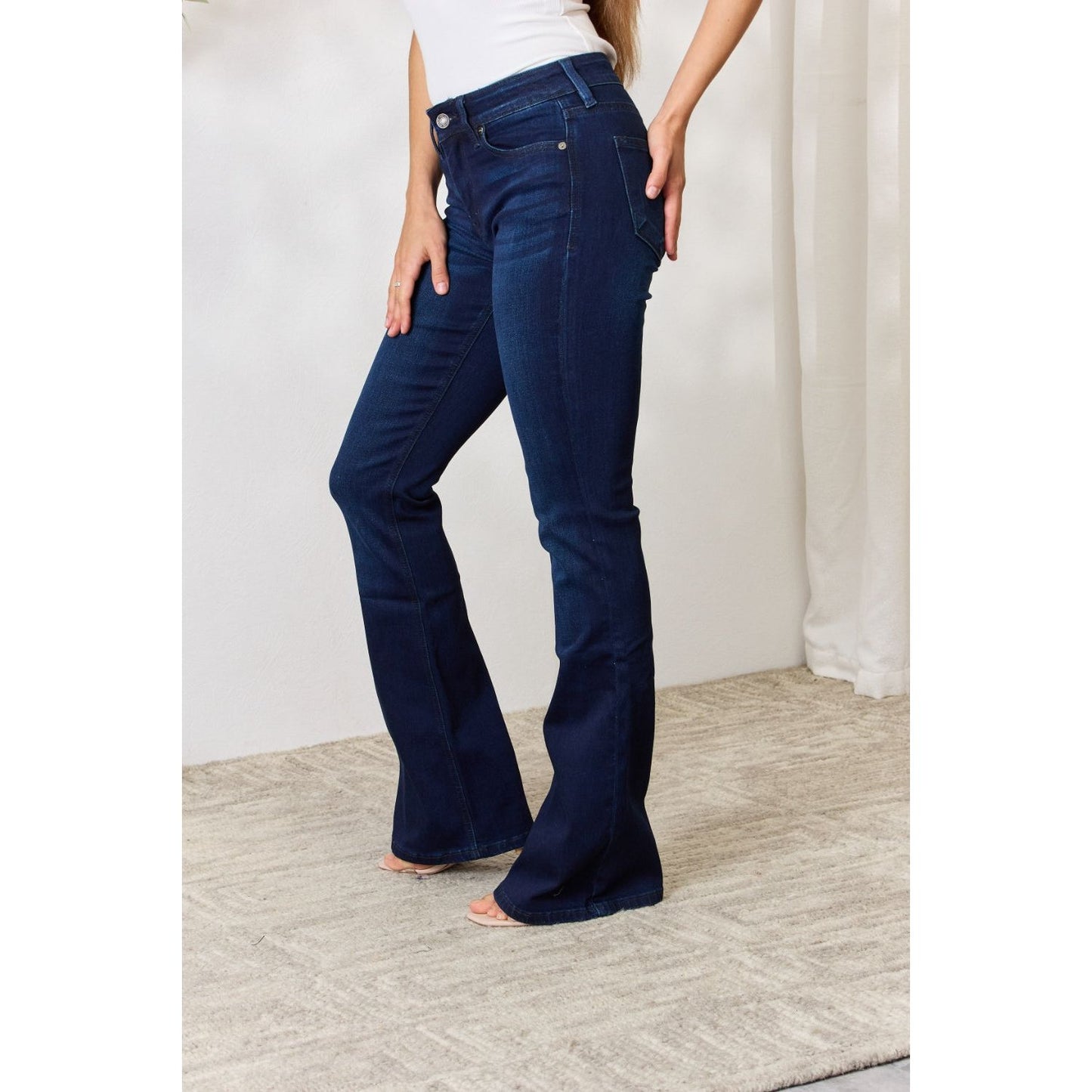 Kancan Full Size Mid Rise Flare Jeans