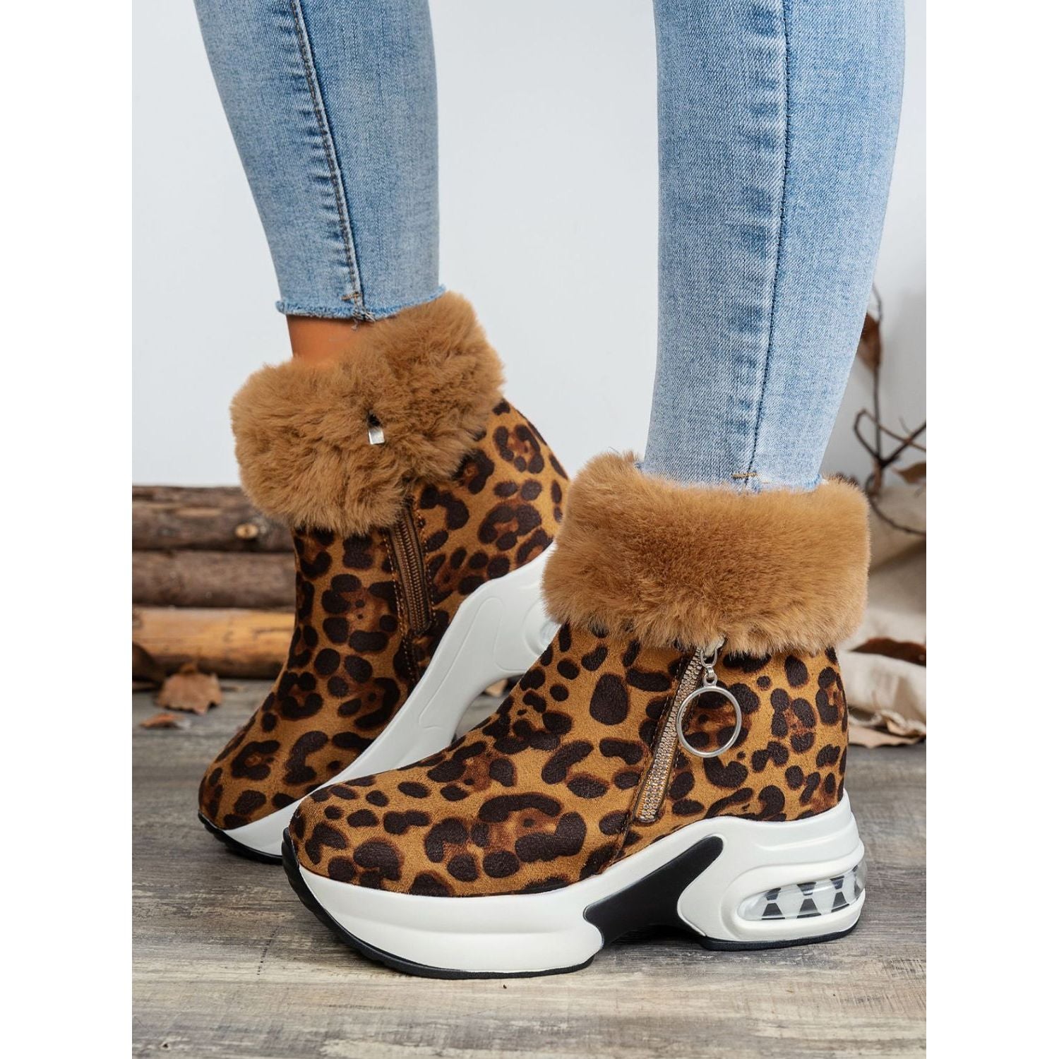 Leopard platform booties best sale