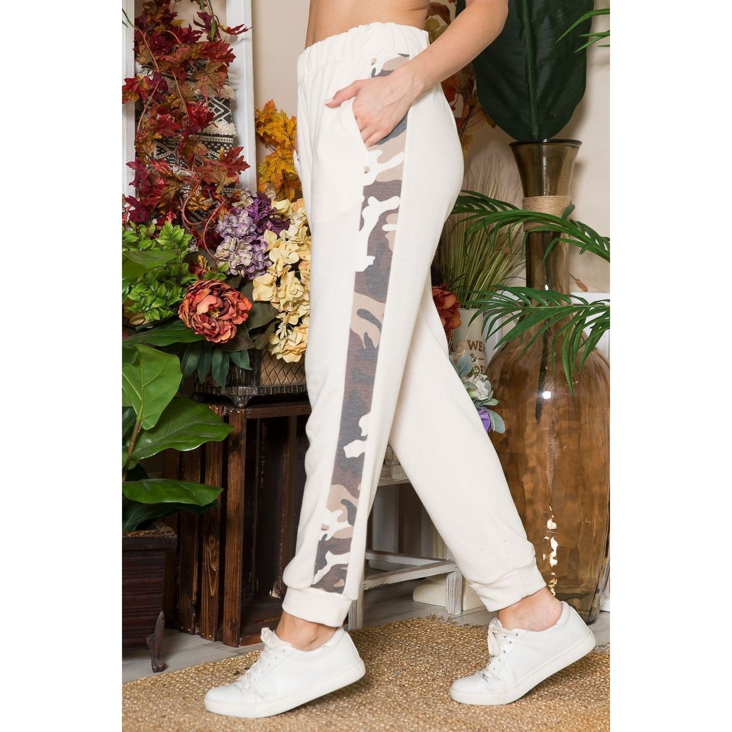 Celeste Design Full Size Camouflage Elastic Waist Sweatpants