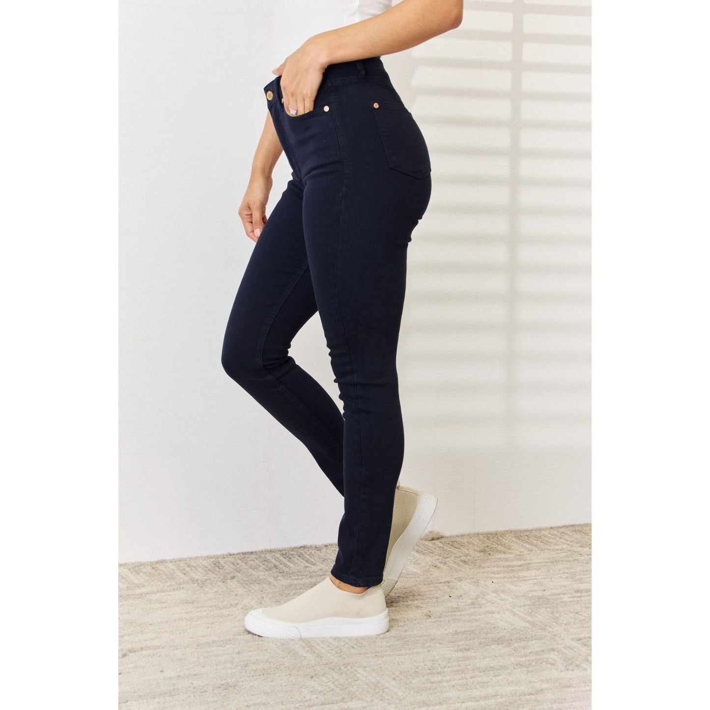 Judy Blue Full Size Garment Dyed Tummy Control Skinny Jeans