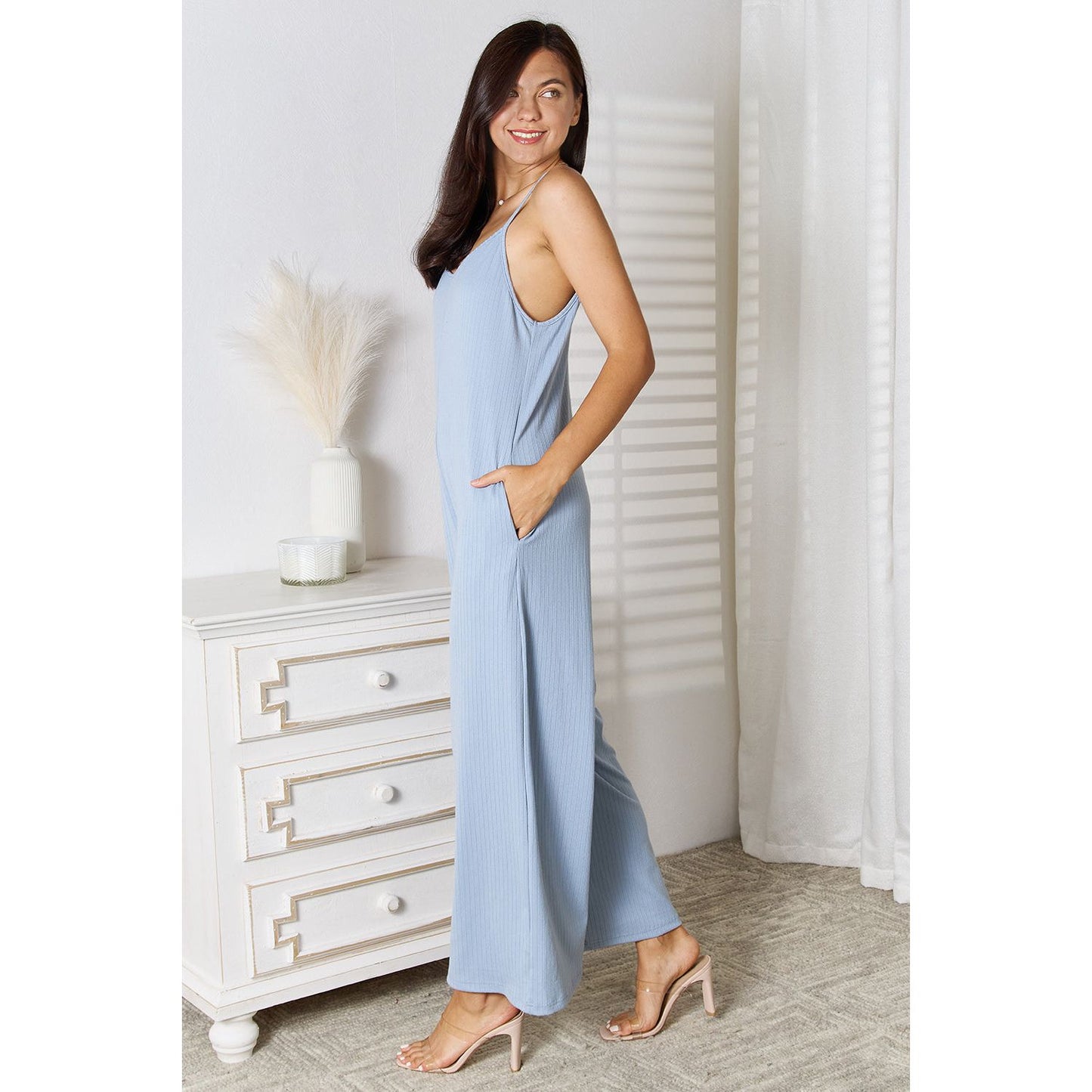 Basic Bae Full Size Spaghetti Strap V-Neck Jumpsuit