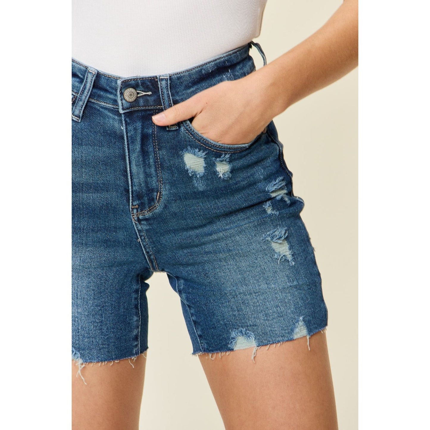 Judy Blue Full Size Tummy Control High Waist Denim Shorts