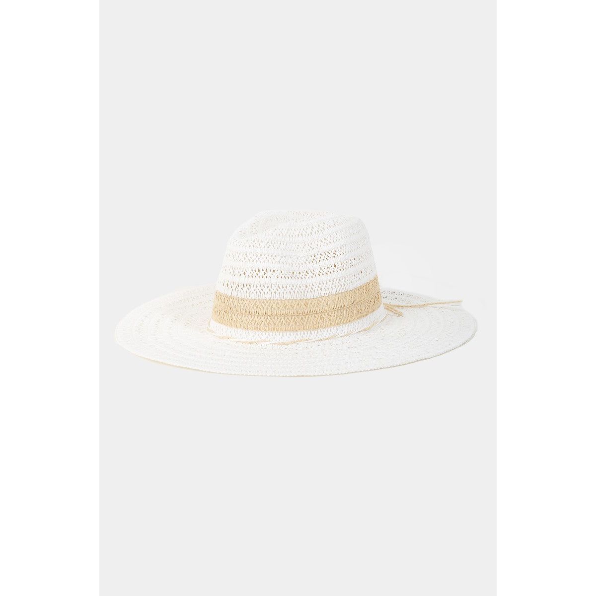 Fame Contrast Straw Braided Sun Hat