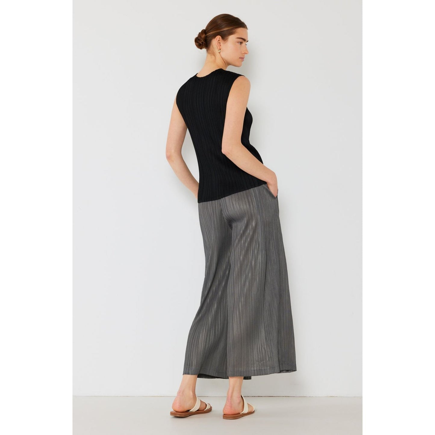 Marina West Swim Pleated Wide-Leg Pants with Side Pleat Detail