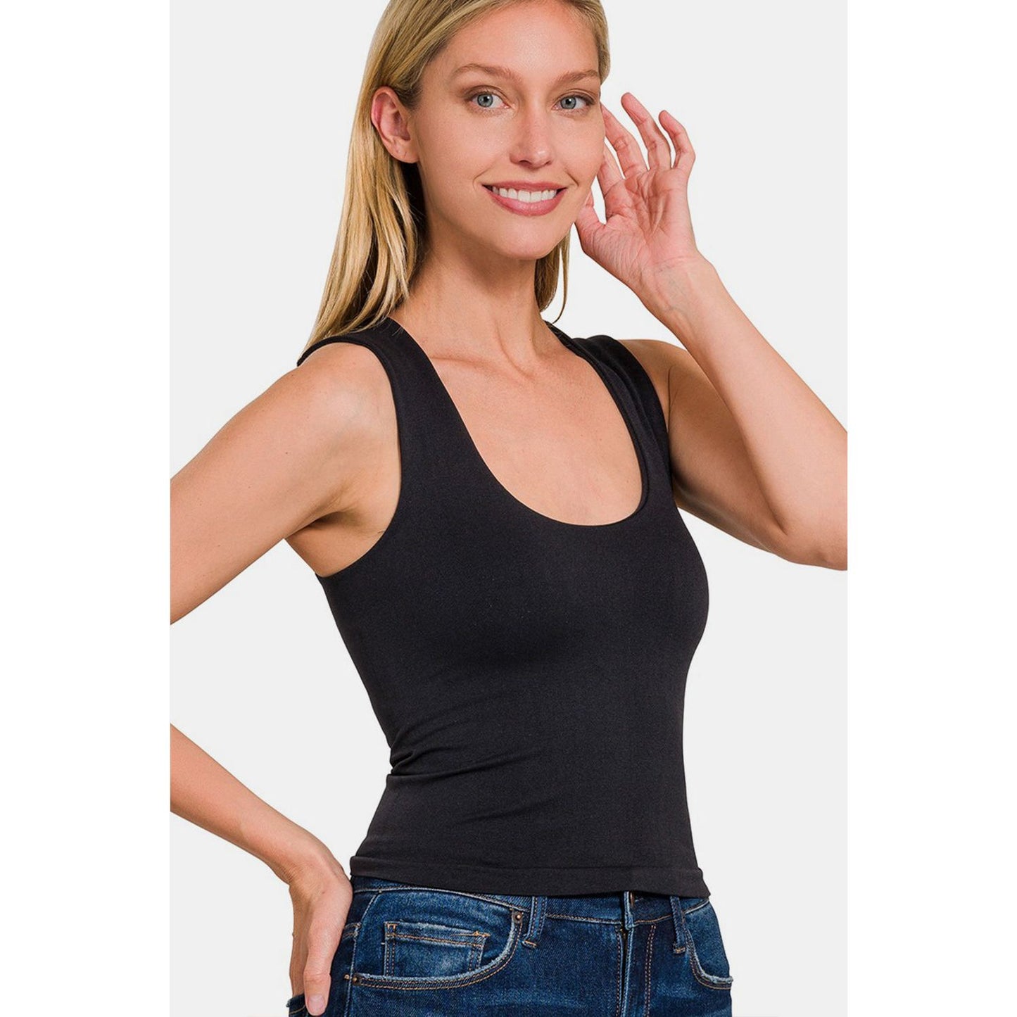 Zenana Cropped Padded Seamless Tank