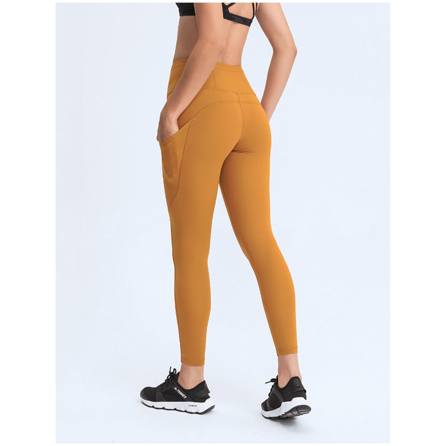 Wide Waistband Leggings with Pockets